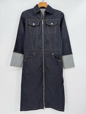 Helmut Lang Raw Indigo Denim Trench Size XS